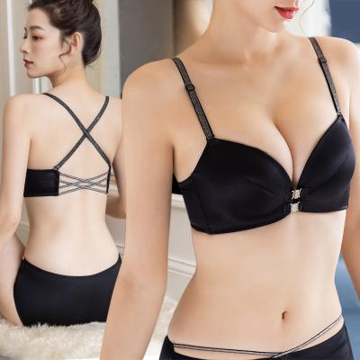 China Factory High Quality QUICK DRY Front Closure Latest Bra Designs Lift Up Front Close Bra Ladies Underwear Seamless Wire Free Fashion for sale