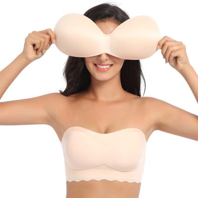 China Dorpshipping Women's QUICK DRY Strapless Bra Plus Size Tube Top Underwear Push Up Girls Invisible Bra Women Seamless One Piece Bra for sale