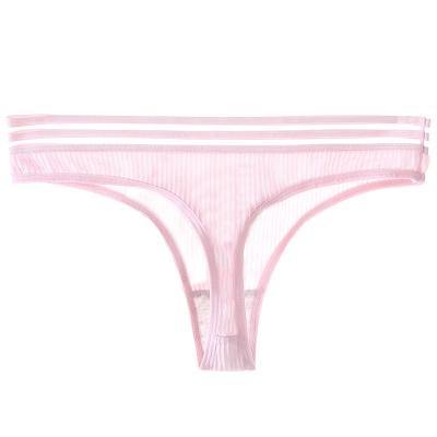 China Antibacterial Hippie Sheer Thongs for Women Lady Daily Invisible Nylon Panties Ice Silk Seamless Thongs Ultrathin Pleated Sexy Thongs for sale