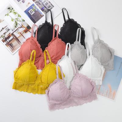 China New QUICK DRY triangle cup lady straps pad strapless back tube bra adjustable shoulder strap beautiful top women lace up chest wrap for sale