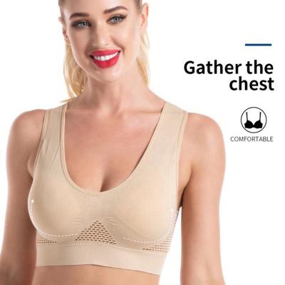 China Wholesale Women's Breathable Sports Yoga Running Gym Lift Up Bra Fitness Shockproof Breathable Top Support Ladies High Plus Size Sports Bra for sale