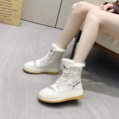 China Autumn fashion round wholesale women's shoes 2022 summer PU outdoor boots waterproof women's combat boots for sale