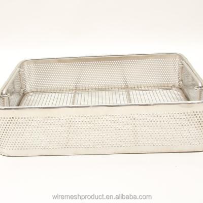 China Alibaba viable supply 304 316 stainless steel metal medical disinfection baskets for sale