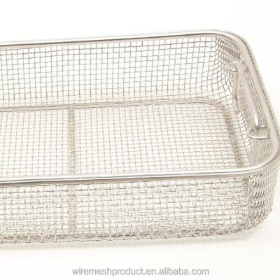 China Sustainable Alibaba Supply Egg Mesh Wire Kitchen Stainless Steel Basket With Carry Handles for sale