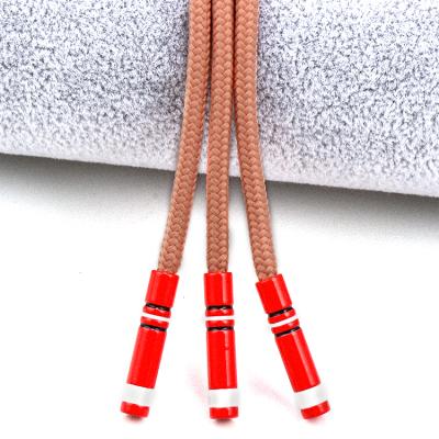 China Red Metal Ferret Customized Cord Rope End Metal Sweater Cord Metal Ferret Printing Logo Lace Metal Tips for sale