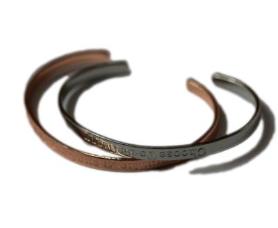 China Office / Career Custom Copper Bracelets Bangles With Engraved Logo for sale