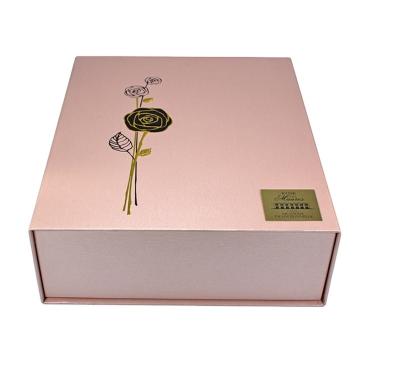 China Custom made premium handmade pink magnetic charm double bottles whiskey wine packaging shipping box for wine shipping for sale