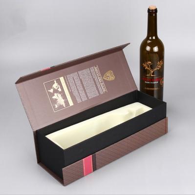 China Handmade High End Custom Single Insert Blister Case Wine Vine Bottle Box Whiskey Packing Box Present Box for sale