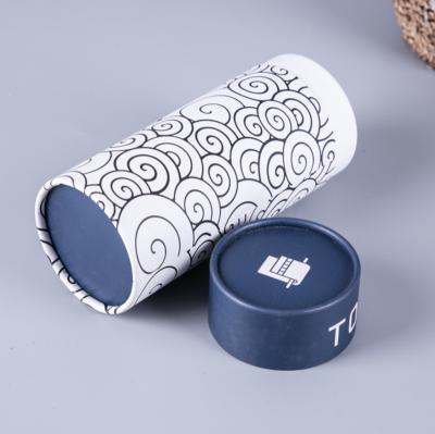 China Biodegradable Custom Cardboard Tube For Tea Canister Packaging Box Cylinder Paper Box With Round Cap Lid for sale