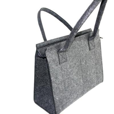 China Sustainable Wholesale Recyclables Customize Design Foldable Ladies Felt Storage Tote Bag For Shopping Handbag for sale