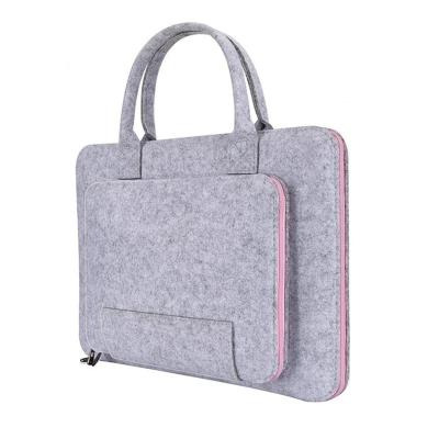 China Super Lightweight Solid Eco-friendly Wool Felt Laptop Bag Handbag For Macbook Dell HP Asus Computer Bag for sale