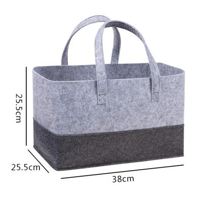 China 100% Eco-friendly Cheap Fashion Shoulder Hands Held Felt Shopping Carry Tote Gift Shopping Bag for sale