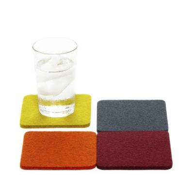 China Viable Colorful Square Shape Drinks Coaster Felt Table Mat Set and Felt Cup Coaster for Home Decoration for sale