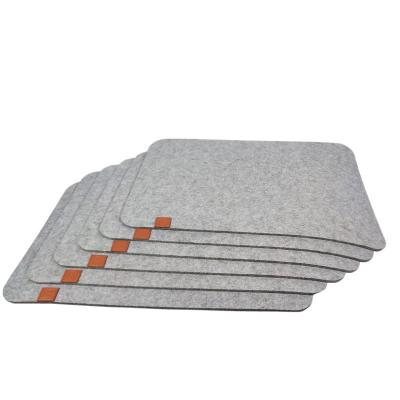 China Viable Success Felt Place Mat Set of 6pcs Wool Felt Table Mat Place Mats with Glass Bag Coasters and Rectangle Cutlery for sale