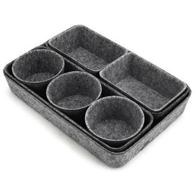 China Storage Box Integrated Basket Snack Storage Tray Tabletop Felt Viable Simple Felt Basket for sale