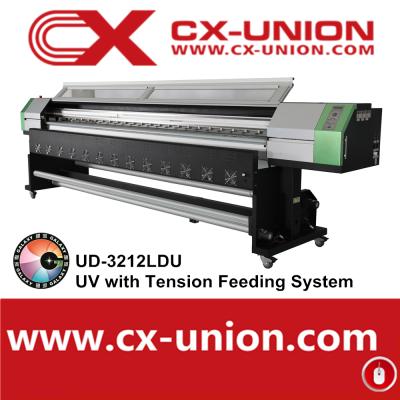 China Card printer Galaxy UD-3212LDU 10feet/3.2m large format roll to roll machine UV phone case banner panaflex printing for sale