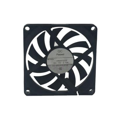 China Air Cooling Micro DC 80X80X10 Mini Fan , Square Shape 5V 12V 24V Brushless Fan 8010 for sale