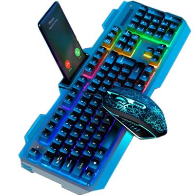 China Waterproof Mechanical Gaming Mouse RGB Backlit Keyboard Home Office Keyboard Mouse Combo With Wire Or Wireless for sale