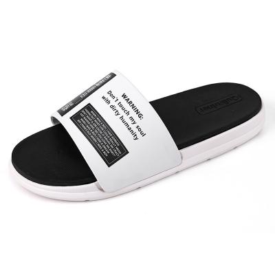 China Cushioning Custom Black Rubber Slippers Shoes OEM Sandals, Custom Logo Slippers Men's Simple Empty Slide Sandals for sale