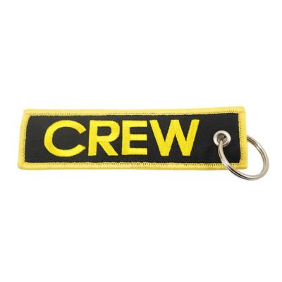 China Cheap Twill Fabric Customization Top Quality Flight Keychains Blank Tags Embroidery Custom Design Your Own Key Tag for sale