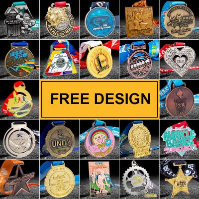 China Europe Design Free Custom Car Trophies Benedict Marathon Sublimation Necklace Soccer Gymnastics Coin Keys Wooden Medal for sale