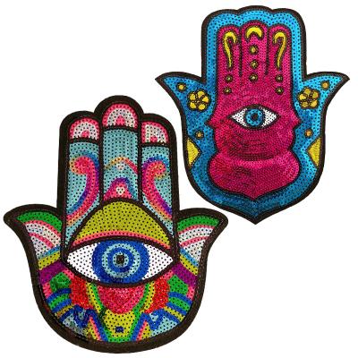 China Handmade custom factory price 3D sequin embroidery patches small sequin garment patches wholesale lower price for sale