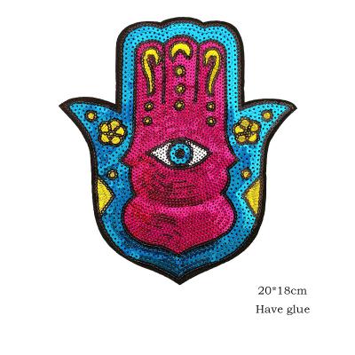 China Fashion Handmade Design Wings Patch Sequin High Quality Custom Sequin Sew On Patches With Your Brand Logo For Sale for sale