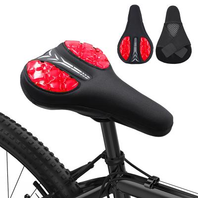 China Bicycle Single Saddle Cover Liquid Silicone Gels Breathable Soft Comfortable Cycling Saddle Cover Cavity Saddle Cover for sale