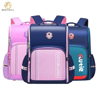 China Bestwill New Arrival Cute Kids PU Nylon Anti-theft Girl Unisex School Bags for sale