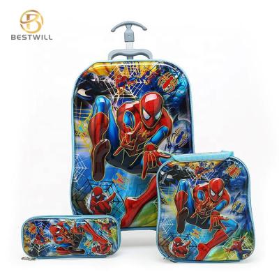 China Bestwill Waterproof 2021 School Bags With Wheels Children School Trolley Bag For Teenager Girls Trolley School Bags for sale