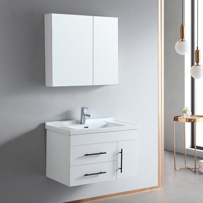 China Modern Durable High Quality Solid Wood Mirror Bathroom Vanity Cabinets With Sink for sale