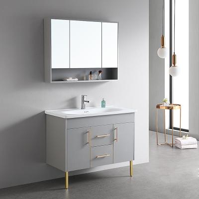 China Durable European Modern Hotel Cheap Combination Bathroom Sink And Mirror Cabinet Vanity for sale