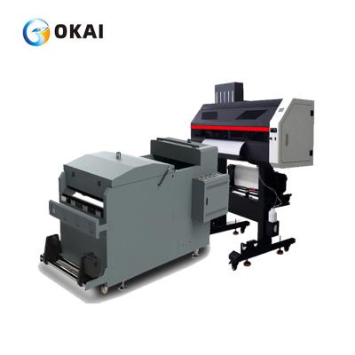 China OKAI dtf printer machineCMYK+W 5color 60cm dual head printer xp6PET Film Printer Transfer DTF T Shirt Printing Machine zu verkaufen