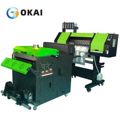 China L dual heads I3200 DTF printer PET film T-shirt printer digital transfer film heat press with powder shaking machine for sale