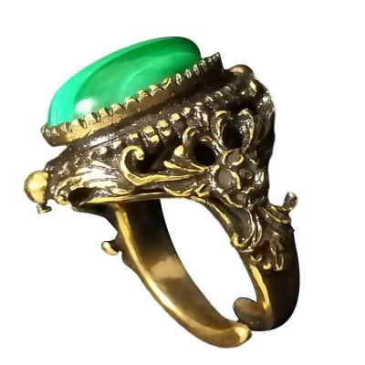 China FASHIONABLE hot sale factory supply professional emeralds and brass savory rings for anniversary for sale