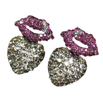 China New Design High Quality Fashionable Material Crystal Stones Trendy Earrings For Girlfriends for sale