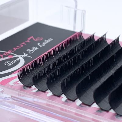 China Wholesale High Quality Fake Natural Mink Individual Eyelash Extensions from Diamond Silk Lashes Glossy Black for sale