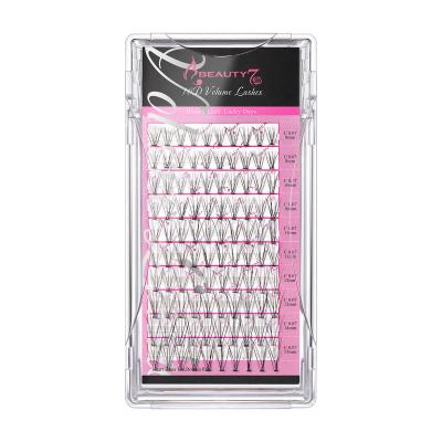 China Hot Selling Natural Mink Eyelash Extensions Vendor 10D Volume Lashes Of 10D Premade Fake Fans for sale