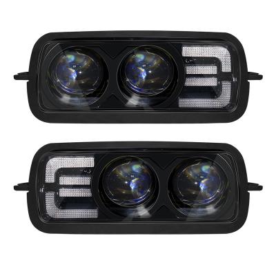 China PC 2PCS LED Turn Signal Light With White DRL For Lada Niva 4x4 Front Fog Lights Aluminum Housing Car for sale