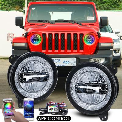 China PC RGB 9 Inch LED Projection Headlight Kit For Jeep Wrangler JL 2018 2019 9