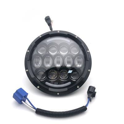 China PC 105W 7 Inch Drive Light Round LED Headlight With White Amber Turn Signal DRL For Jeep Wrangler Jk Tj Davidson for sale