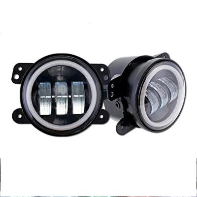 China PC For Jeep Wrangler Dodge Chrysler Cherokee 2PCS 4 Inch 30W Round LED Passing Fog Lights LED Driving Lamp With Turn Signal And DRL for sale