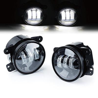 China 4 Inch Auto PC A Pair Mini Round Led 4D Fog Lights Projector Lens 6000K DRL White Fog Lamps For Jeep Dodge Journey Magnum Charger for sale