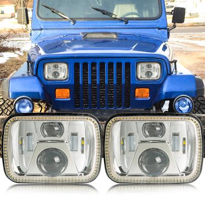 China 110W 5X7 7X6 Inch Led Beam LED Offroad Rectangular Sealed Headlight With DRL For Jeep Wrangler YJ XJ cherokee H6014 H6052 H6054 LED 1 Pair for sale