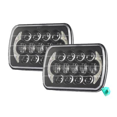 China DOT light 85w E-mark 5x7 waterproof offroad led squares led headlights H4 for trucks with drl angel eyes for sale