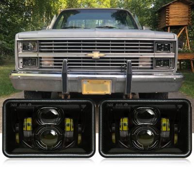 China 4pcs DOT Approved Black Projector 4x6 Inch LED Offroad Led Headlights H4651 Rectangular H4652 H4656 H4666 H6545 For Ford Truck for sale