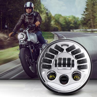 China Aluminum Round Housing 7Inch LED Adaptive Diecast Motorcycle Headlight With Motor 7