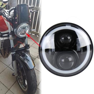 China PC DOT & Emark Approved 7inch Round Engine Headlight With Halo Ring For Honda CB500 CB1300 Hornet250 Hornet600 for sale