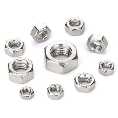 China Heavy Industry Factory Wholesale Nuts 304 Nuts Stainless Steel Hex Nuts for sale