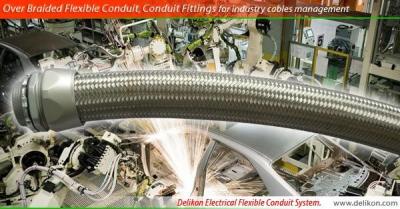 China Delikon Over Braided Flexible Conduit,  HEAVY SERIES flexible Conduit Fittings for industry cables management for sale